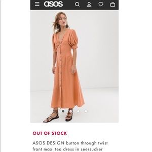 ASOS Design button through twist maxi tea dress